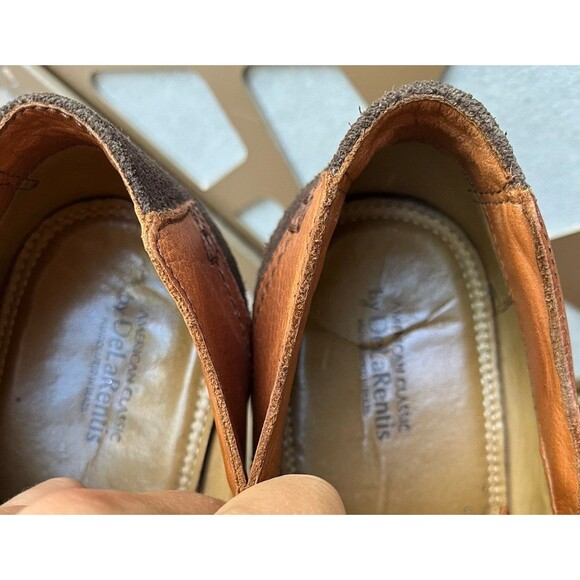De La Rentis Men Oxford Derby Leather Brown Shoes Sz 10 M - Picture 11 of 13
